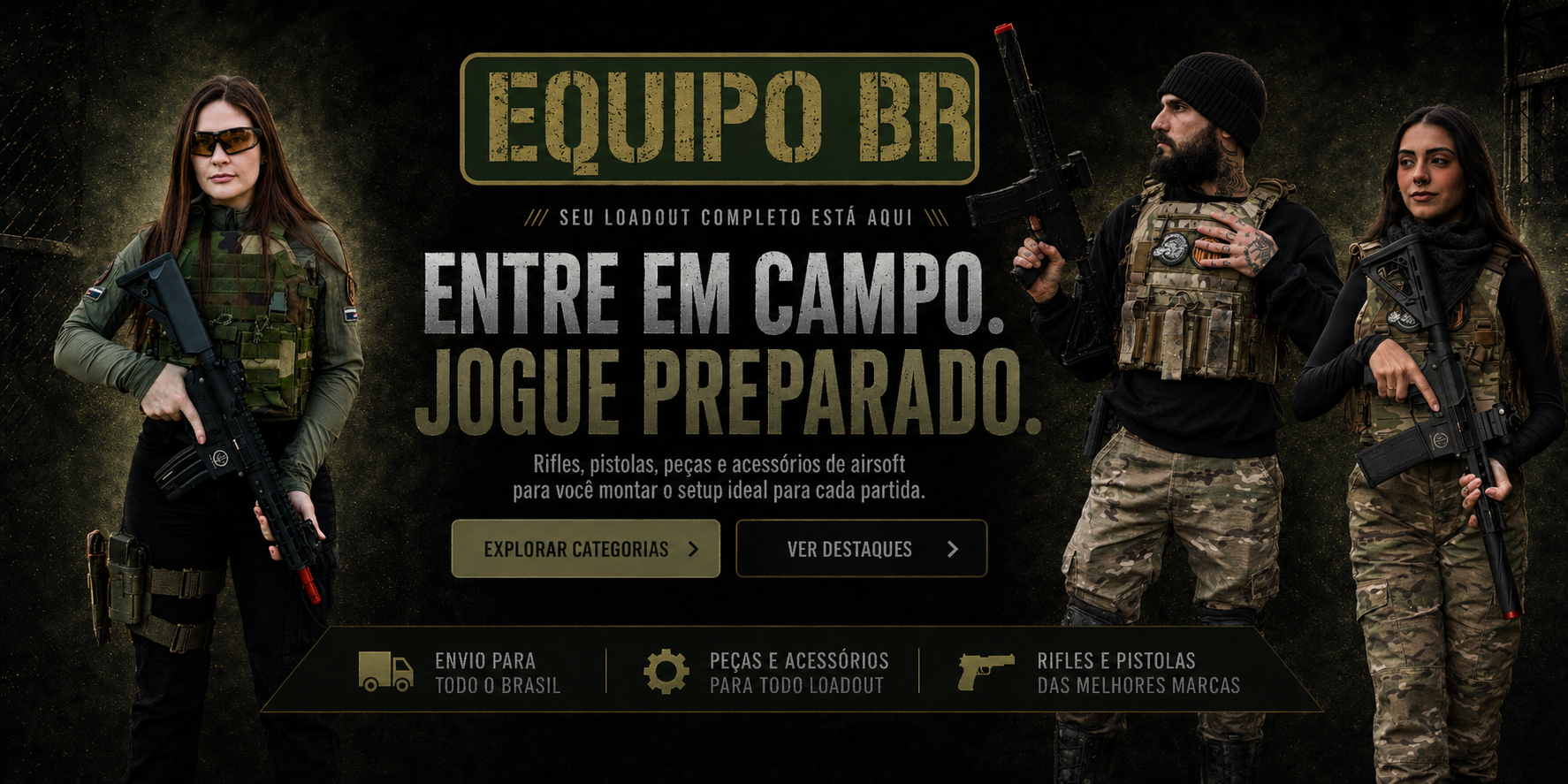 Equipe de airsoft equipada pela EquipoBR
